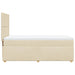 Pat box spring cu saltea, crem, 90x200 cm, textil - WALTI WALTI