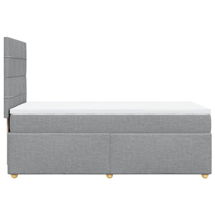 Pat box spring cu saltea, gri deschis, 90x200 cm, textil - WALTI WALTI