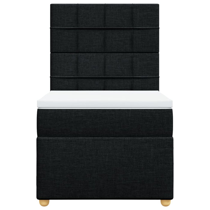 Pat box spring cu saltea, negru, 90x200 cm, textil - WALTI WALTI