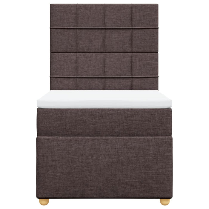 Pat box spring cu saltea, maro închis, 90x200 cm, textil - WALTI WALTI