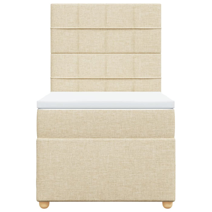 Pat box spring cu saltea, crem, 90x200 cm, textil - WALTI WALTI