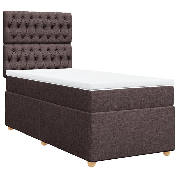 Pat box spring cu saltea, maro închis, 90x200 cm, textil - WALTI WALTI