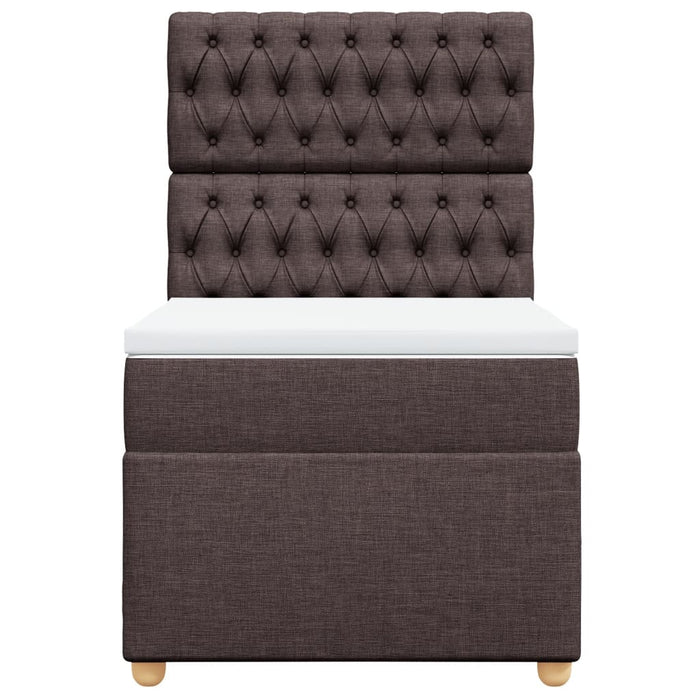 Pat box spring cu saltea, maro închis, 90x200 cm, textil - WALTI WALTI