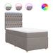 Pat box spring cu saltea, gri taupe, 90x200 cm, textil - WALTI WALTI