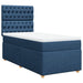 Pat box spring cu saltea, albastru, 90x200 cm, textil - WALTI WALTI