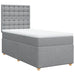 Pat box spring cu saltea, gri deschis, 90x200 cm, textil - WALTI WALTI