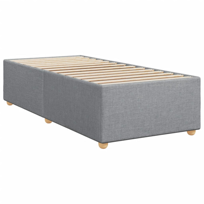 Pat box spring cu saltea, gri deschis, 90x200 cm, textil - WALTI WALTI