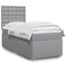 Pat box spring cu saltea, gri deschis, 90x200 cm, textil - WALTI WALTI