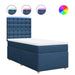 Pat box spring cu saltea, albastru, 90x200 cm, textil - WALTI WALTI