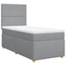 Pat box spring cu saltea, gri deschis, 100x200 cm, textil - WALTI WALTI