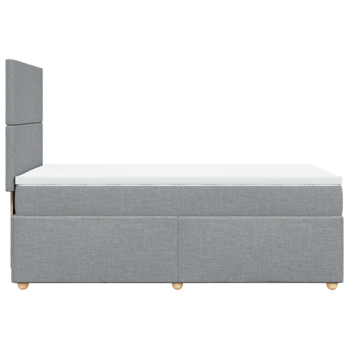 Pat box spring cu saltea, gri deschis, 100x200 cm, textil - WALTI WALTI