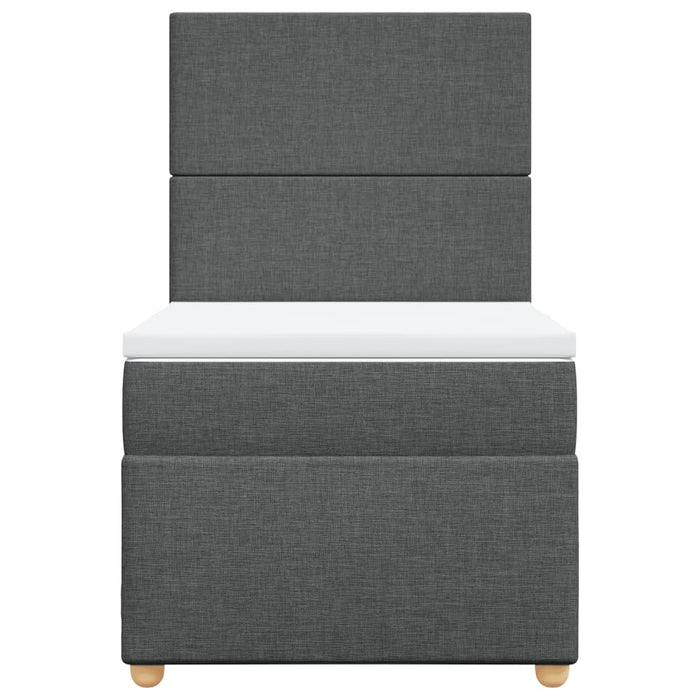 Pat box spring cu saltea, gri închis, 100x200 cm, textil - WALTI WALTI