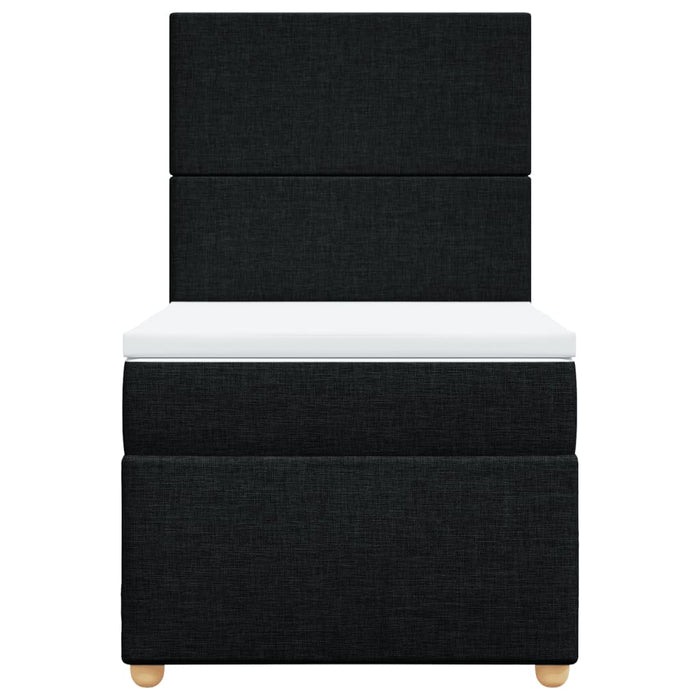 Pat box spring cu saltea, negru, 100x200 cm, textil - WALTI WALTI