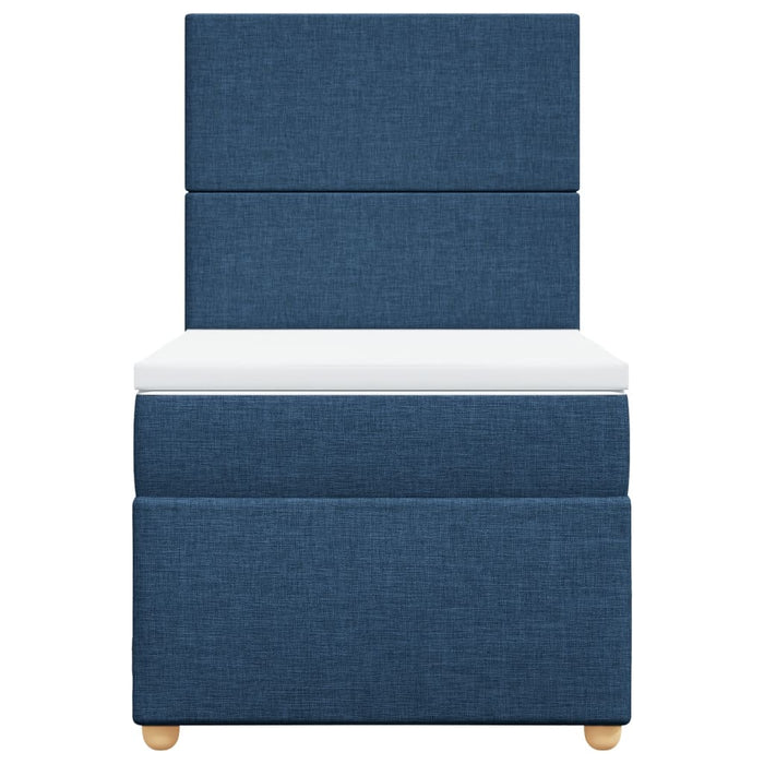Pat box spring cu saltea, albastru, 100x200 cm, textil - WALTI WALTI