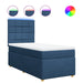 Pat box spring cu saltea, albastru, 100x200 cm, textil - WALTI WALTI
