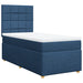 Pat box spring cu saltea, albastru, 100x200 cm, textil - WALTI WALTI