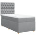 Pat box spring cu saltea, gri deschis, 100x200 cm, textil - WALTI WALTI