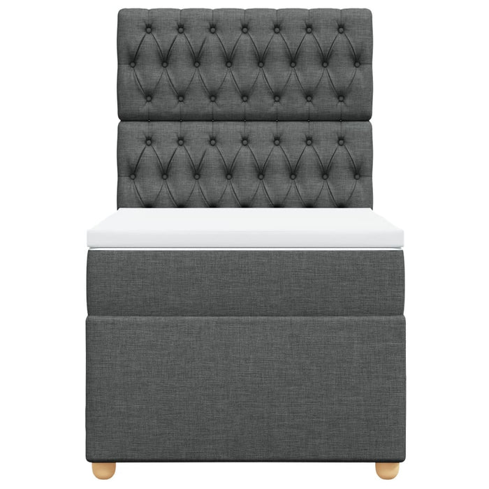 Pat box spring cu saltea, gri închis, 100x200 cm, textil - WALTI WALTI