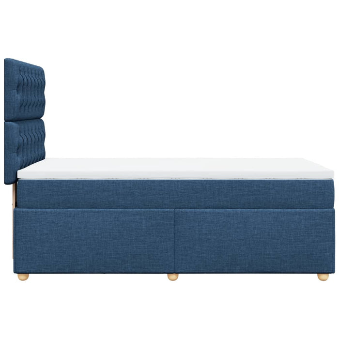 Pat box spring cu saltea, albastru, 100x200 cm, textil - WALTI WALTI