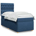 Pat box spring cu saltea, albastru, 100x200 cm, textil - WALTI WALTI