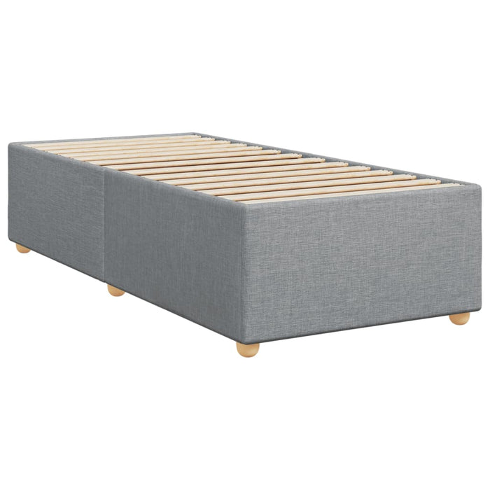 Pat box spring cu saltea, gri deschis, 100x200 cm, textil - WALTI WALTI