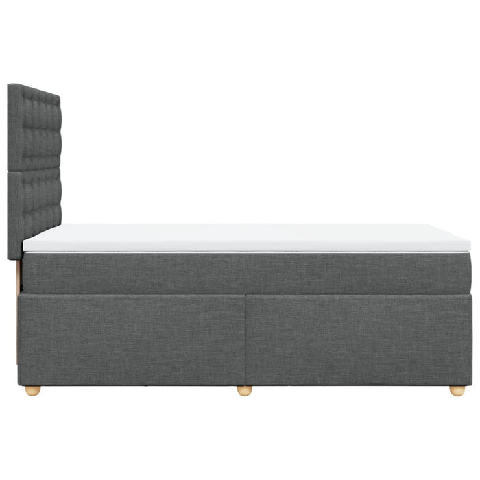 Pat box spring cu saltea, gri închis, 100x200 cm, textil - WALTI WALTI