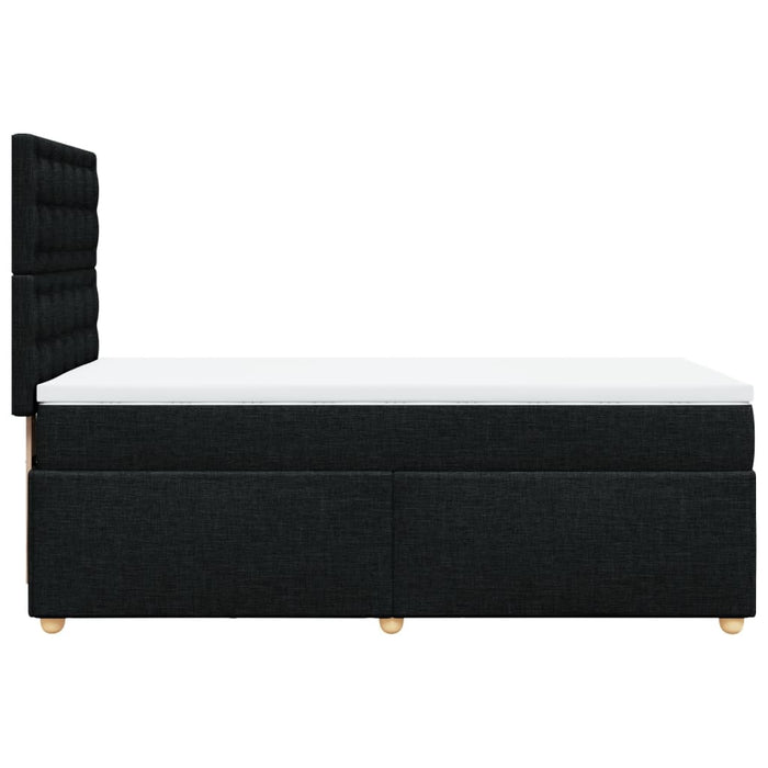 Pat box spring cu saltea, negru, 100x200 cm, textil - WALTI WALTI