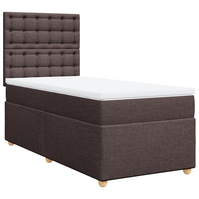 Pat box spring cu saltea, maro închis, 100x200 cm, textil - WALTI WALTI