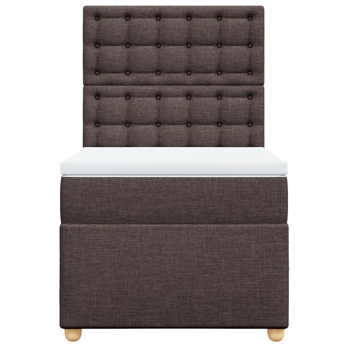 Pat box spring cu saltea, maro închis, 100x200 cm, textil - WALTI WALTI