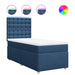 Pat box spring cu saltea, albastru, 100x200 cm, textil - WALTI WALTI
