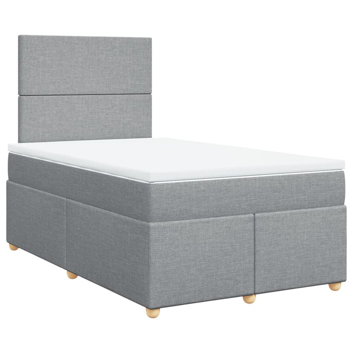 Pat box spring cu saltea, gri deschis, 120x190 cm, textil - WALTI WALTI