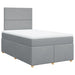 Pat box spring cu saltea, gri deschis, 120x190 cm, textil - WALTI WALTI