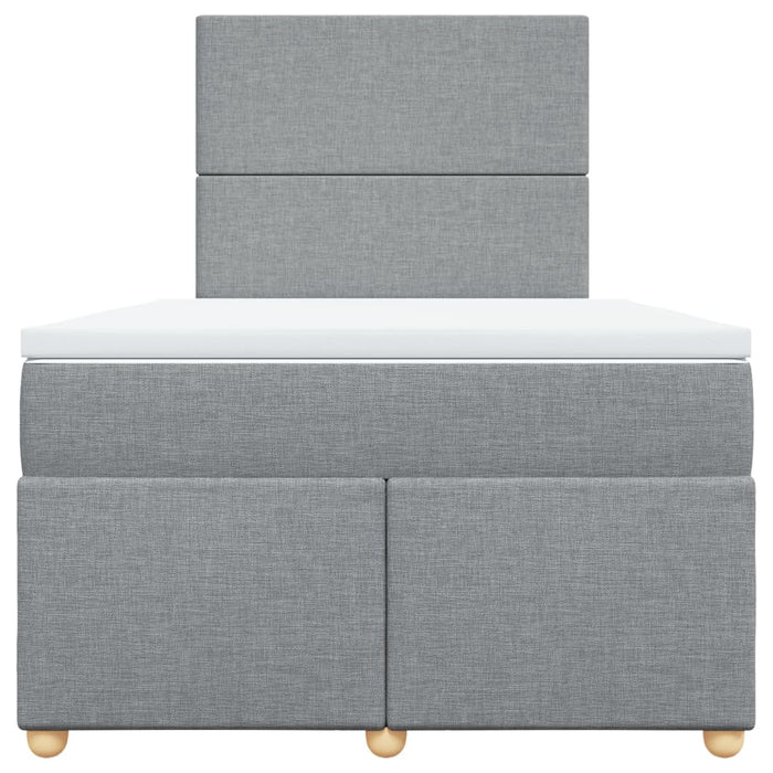 Pat box spring cu saltea, gri deschis, 120x190 cm, textil - WALTI WALTI