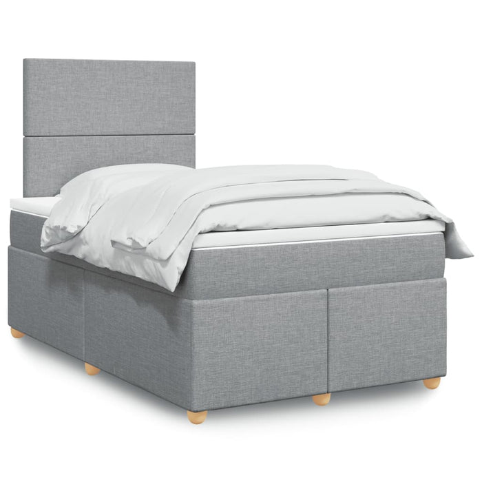 Pat box spring cu saltea, gri deschis, 120x190 cm, textil - WALTI WALTI