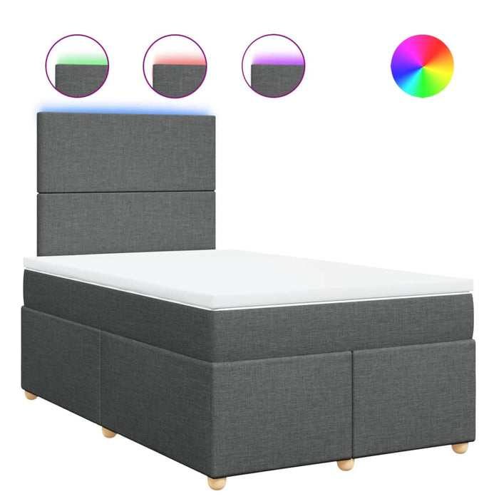 Pat box spring cu saltea, gri închis, 120x190 cm, textil - WALTI WALTI