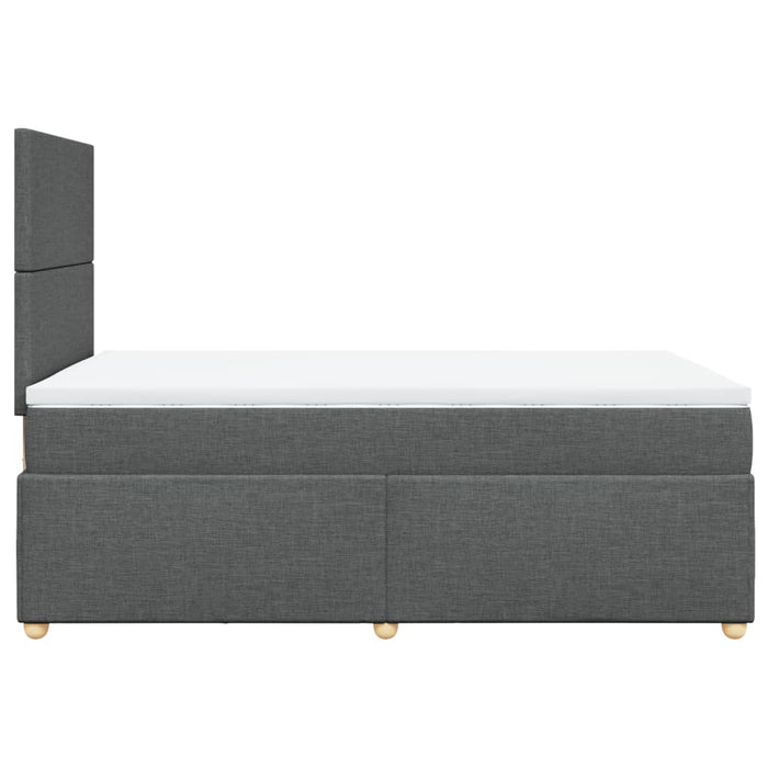 Pat box spring cu saltea, gri închis, 120x190 cm, textil - WALTI WALTI