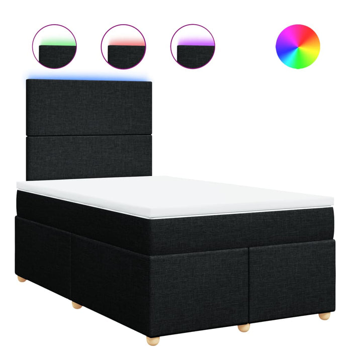 Pat box spring cu saltea, negru, 120x190 cm, catifea - WALTI WALTI