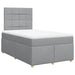 Pat box spring cu saltea, gri deschis, 120x190 cm, textil - WALTI WALTI