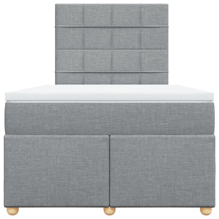Pat box spring cu saltea, gri deschis, 120x190 cm, textil - WALTI WALTI