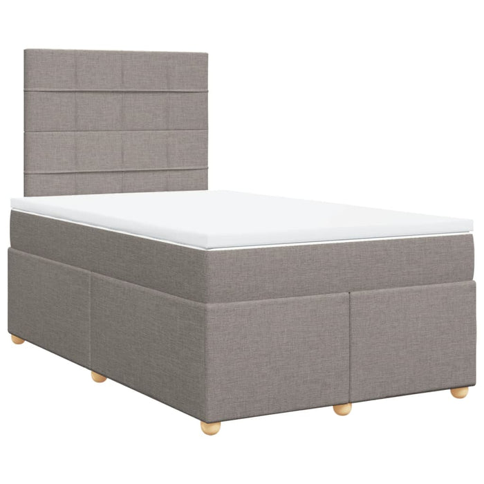 Pat box spring cu saltea, taupe, 120x190 cm material textil - WALTI WALTI