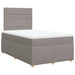 Pat box spring cu saltea, taupe, 120x190 cm material textil - WALTI WALTI