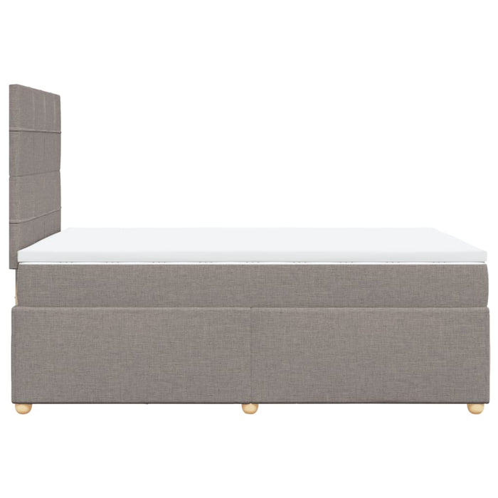 Pat box spring cu saltea, taupe, 120x190 cm material textil - WALTI WALTI