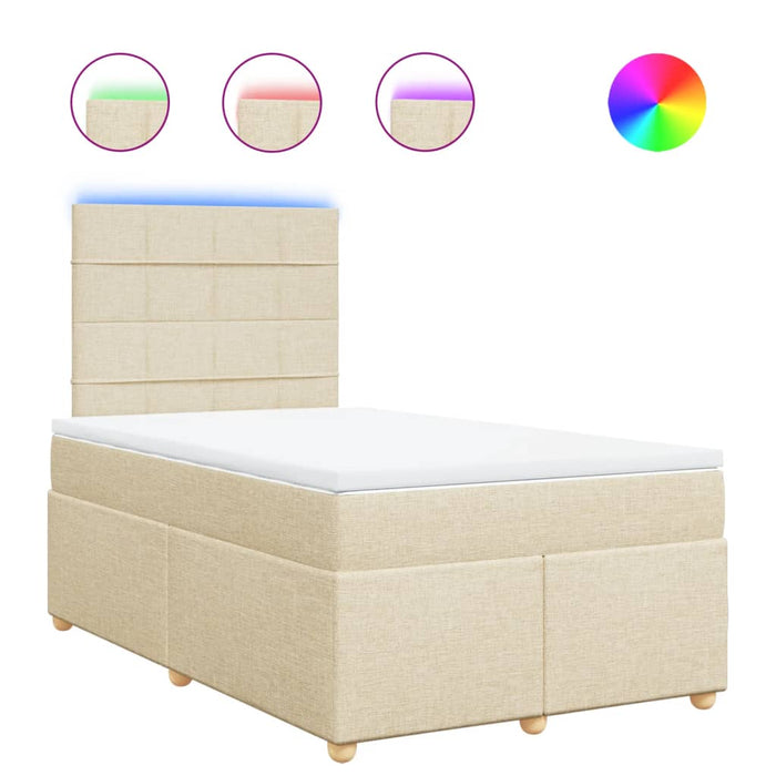 Pat continental cu saltea, crem, 120x190 cm, textil - WALTI WALTI
