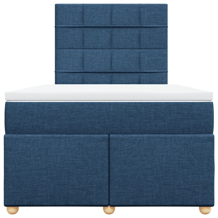 Pat box spring cu saltea, albastru, 120x190 cm, material textil - WALTI WALTI