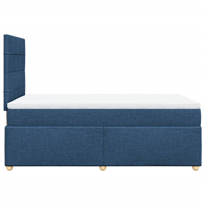 Pat box spring cu saltea, albastru, 120x190 cm, material textil - WALTI WALTI