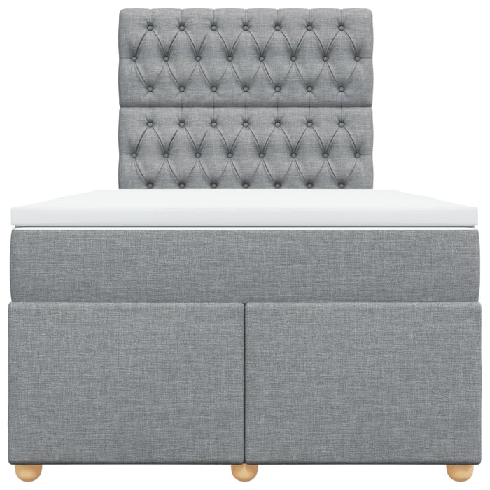 Pat box spring cu saltea, gri deschis, 120x190 cm, textil - WALTI WALTI