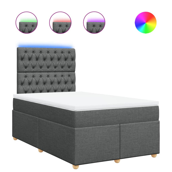 Pat box spring cu saltea, gri închis, 120x190 cm, textil - WALTI WALTI