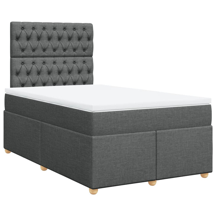 Pat box spring cu saltea, gri închis, 120x190 cm, textil - WALTI WALTI