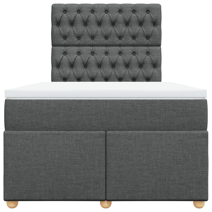 Pat box spring cu saltea, gri închis, 120x190 cm, textil - WALTI WALTI