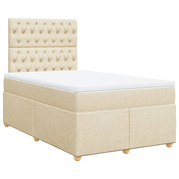 Pat continental cu saltea, crem, 120x190 cm, textil - WALTI WALTI